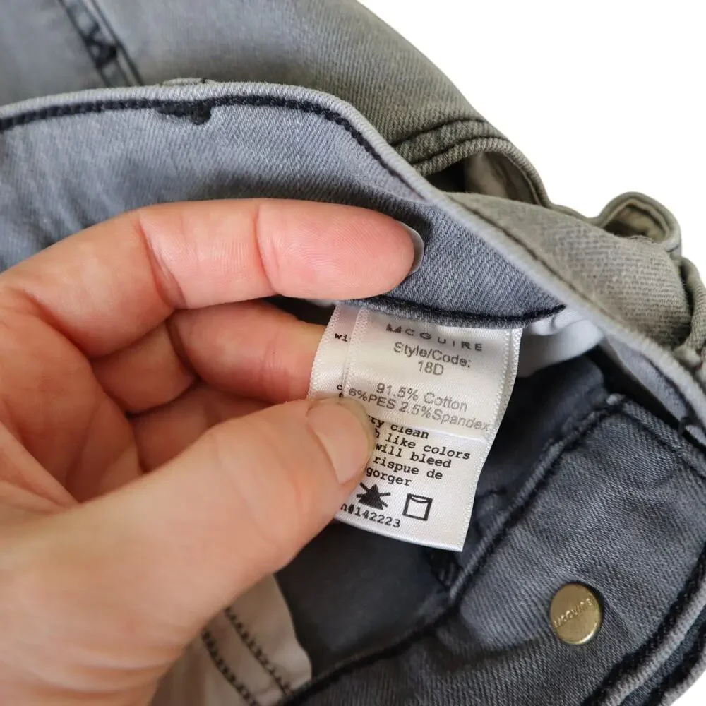 McGuire Womens Newton Skinny Jeans Size 26 Gray Wash‎ Denim Mid Rise Stretch NWT
